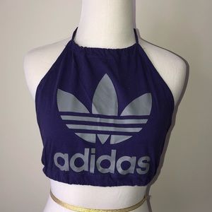 Reworked Adidas Backless Halter Crop Top